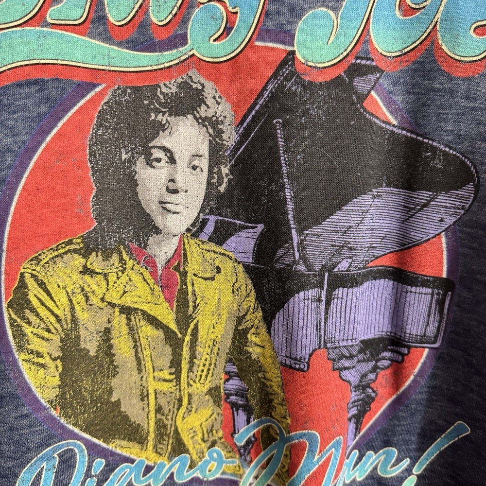 Billy Joel Piano Man 80s Rock Blue Graphic Crew Neck Sweatshirt Unisex XL Soft